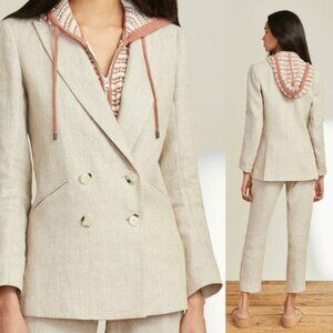 NEW Veronica Beard SHIKIA Striped Hoodie Dickey Mauve Brown Multicolor